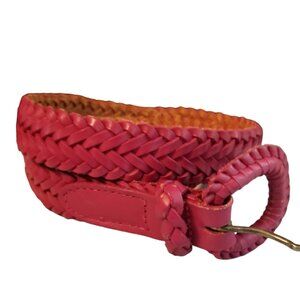 Mauve Braided Leather Belt, Size 34, Sz M L, Lilac Wine Purple Color, Y2K Retro